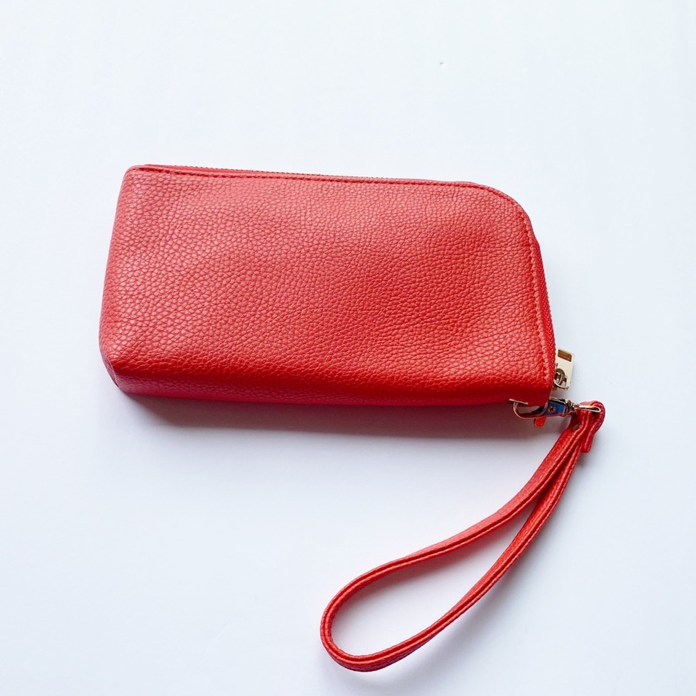 Banana Republic Charge It Red Orange Wristlet